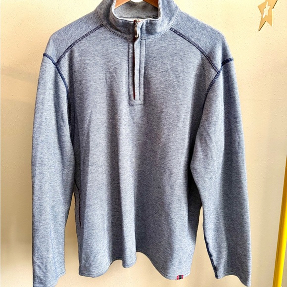 Tommy Bahama Other - Tommy Bahama Quarter Zip Pullover Mens Medium Blue Heather Lightweight Sweater